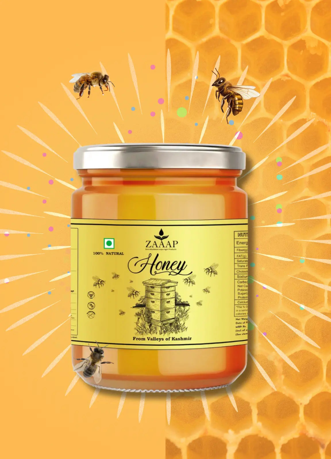 ZAAAP Acacia Honey – Pure, Natural Honey from the Kashmir Valley ZeroAdulterant Aqua Agro Product