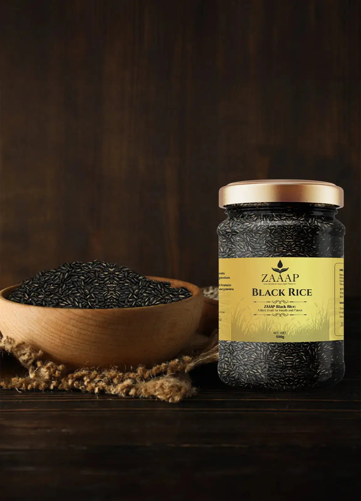 ZAAAP Organic Black Rice - Karuppu Kavuni Rice High-Protein, Gluten-Free Superfood with Antioxidants ZeroAdulterant Aqua Agro Product