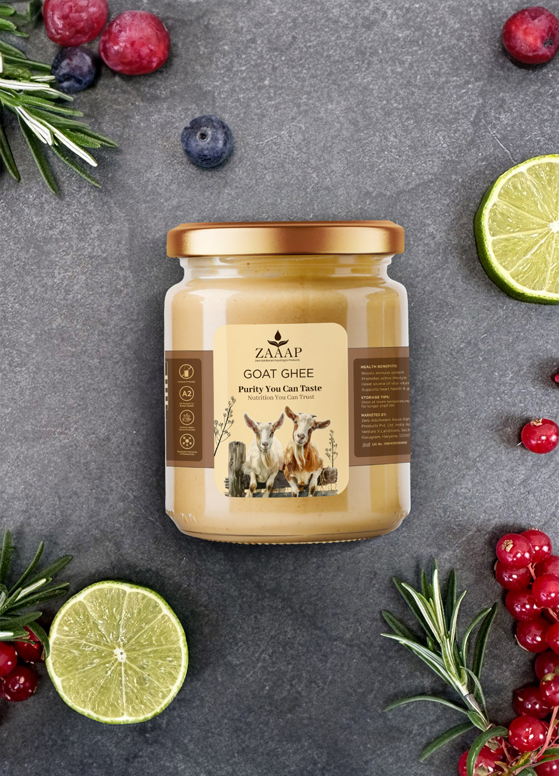 ZAAAP Goat Ghee - 100% Pure A2 Ghee with Vitamins A, D, E & K, Immunity Boosting, Anti-Inflammatory